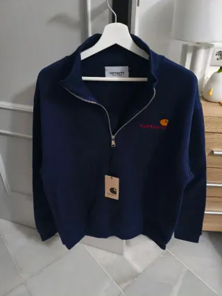 Sudadera Carhartt Azul Media Cremallera