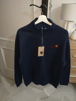 Sudadera Carhartt Azul Media Cremallera