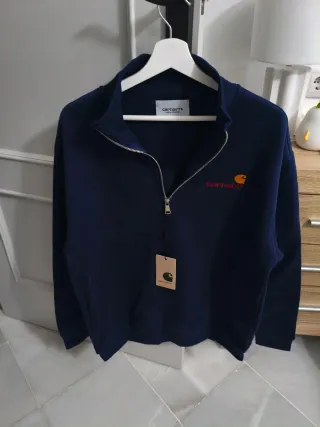 Sudadera Carhartt Azul Media Cremallera