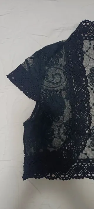Top fiesta encaje negro talla única