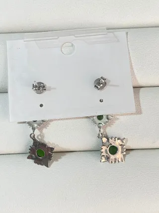 Pendientes Luna y Sol Diópsido Natural