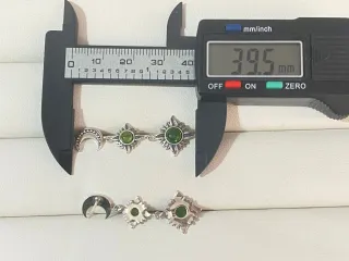 Pendientes Luna y Sol Diópsido Natural