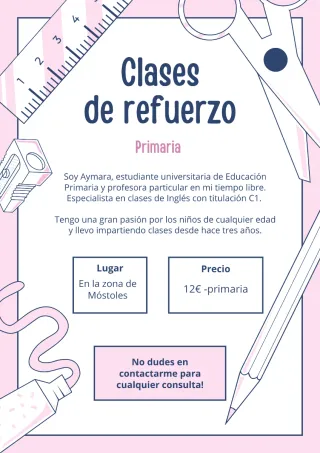 Clases particulares de Primaria en Móstoles.