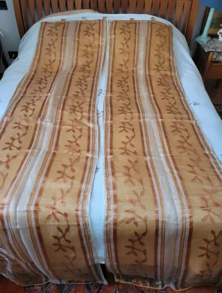 2 Tende Chiffon Beige Dorato