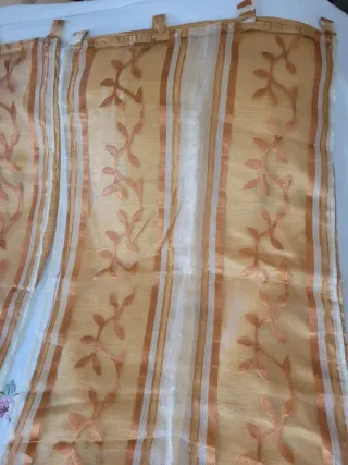 2 Tende Chiffon Beige Dorato