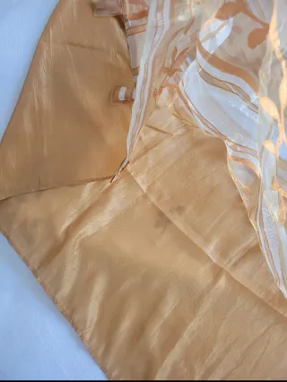 2 Tende Chiffon Beige Dorato