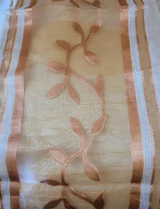 2 Tende Chiffon Beige Dorato