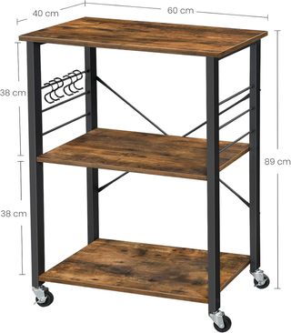 VASAGLE Estantería de Cocina con Ruedas, Carrito