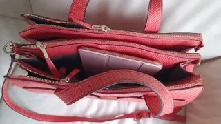 Bolso Cartera Parfois Rojo Piel Serpiente