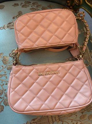 Bandolera Valentino Rosa Original 25x24 dos en una