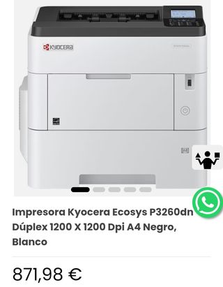 Impresora Kyocera ECOSYS P3260dn láser monocroma A4 Dúplex Gigabit