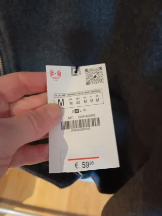 Chaqueta Bomber Zara Gris Hombre M