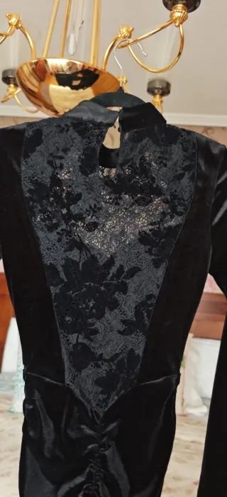 Vestido fiesta Zara negro encaje S