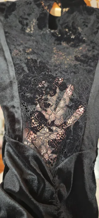 Vestido fiesta Zara negro encaje S