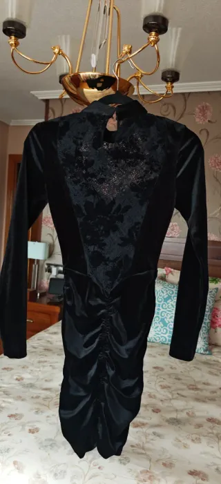 Vestido fiesta Zara negro encaje S
