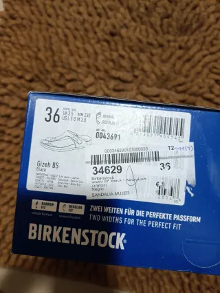 Birkenstock Gizeh Talla 36 Negro