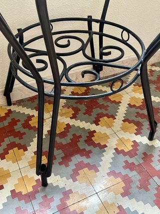 Mesa redonda cristal y metal