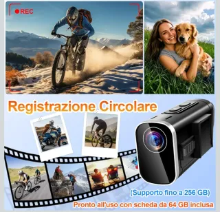 Action Cam 4K WiFi Doppia Lente - Nuova