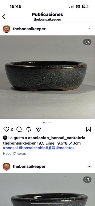 Maceta bonsái cerámica Eimei 9,5x8,5x3cm