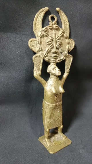 Cetro Yoruba Bronce Figura Antropomorfa