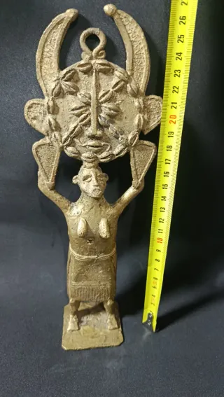 Cetro Yoruba Bronce Figura Antropomorfa