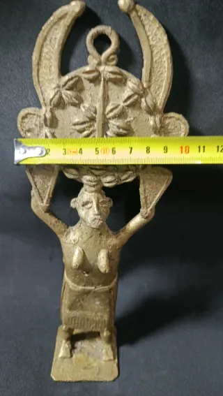 Cetro Yoruba Bronce Figura Antropomorfa