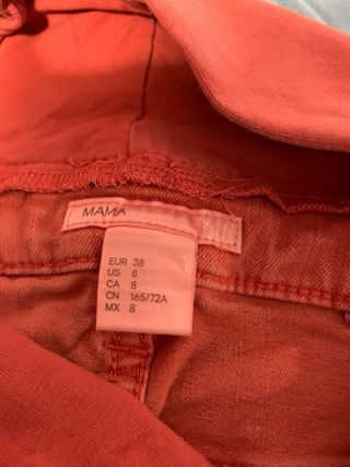 Pantalón premamá vaquero rojo T.36