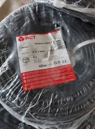 Cable RCT 3x1mm² Negro 50m H05VV-F