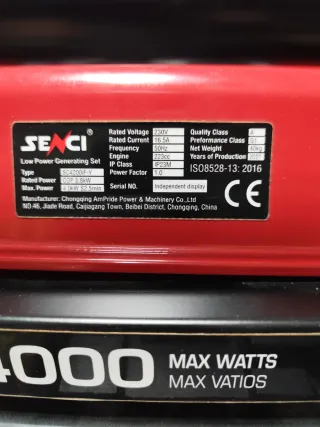 Generador gasolina Senci 4000/3800W