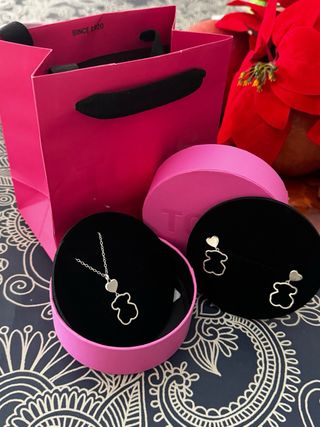 Conjunto Tous Plata Corazón y Oso