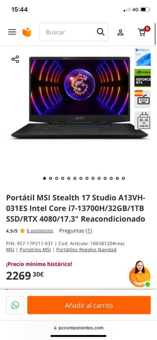 Portátil MSI Stealth 17 Studio A13V