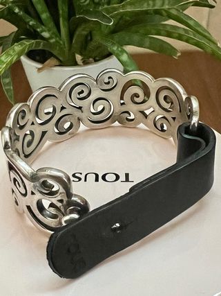 Pulsera Tous Plata y Cuero AUTÉNTICA