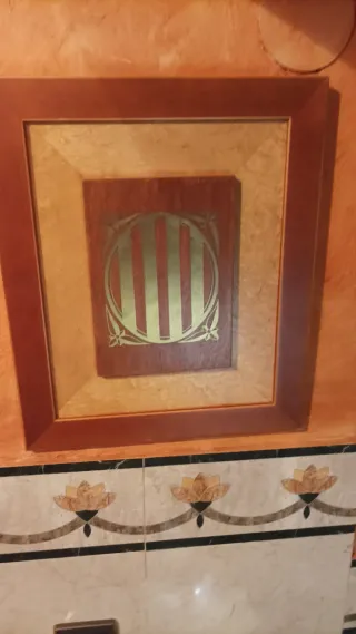 7 Cuadros Marquetería Madera y Mármol