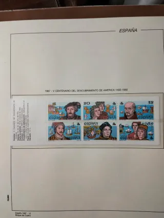 Coleção em blocos de 4 selos, Espanha 1987.