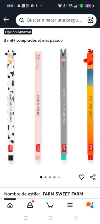 Pack 4 Bolígrafos Legami Granja sin abrir. Nuevo