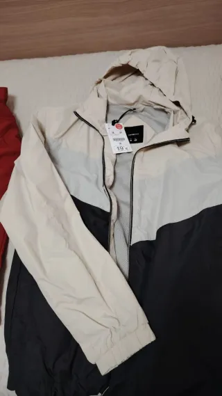 Cortavientos Lefties Beige/Negro Talla M