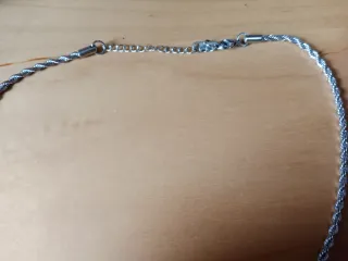 Cadena bañada en plata estilo cordón