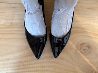 Zapatos tacón Zara charol negros talla 41