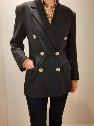 Chaqueta Negra Entallada Mujer T40 Vintage