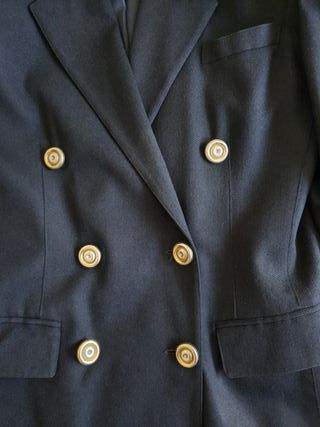 Chaqueta Negra Entallada Mujer T40 Vintage