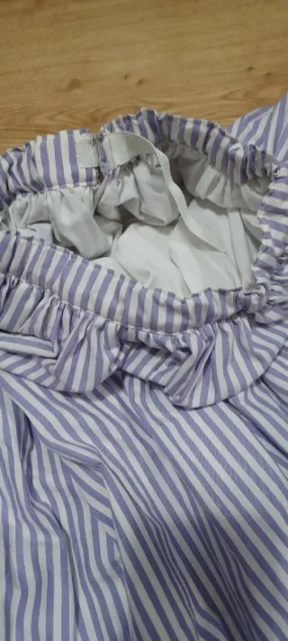 Falda casera con volantes y lazos hecha a mano 6-8