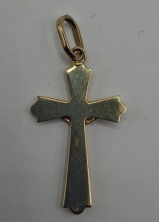 Colgante Crucifijo Lis oro 18k, 0,7gr. Ref. G-093.