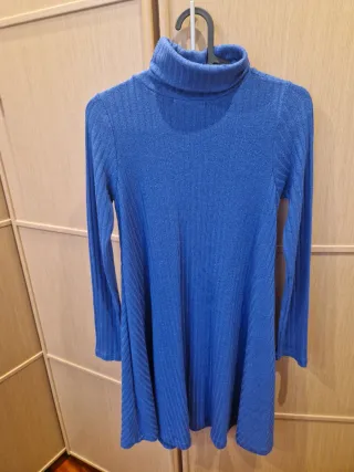 Vestido azul cuello alto