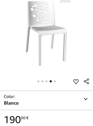 Juego 5 Sillas Jardín Cocktail Plástico Blanco