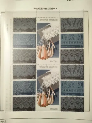 Coleção em blocos de 4 selos, Espanha 1989.