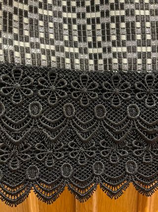 Falda de  Caroll Negra y gris plateado