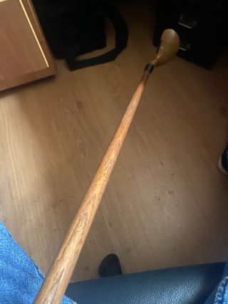 Putter de golf hickory y bolas antiguas