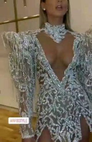 Vestido de fiesta gala plateado