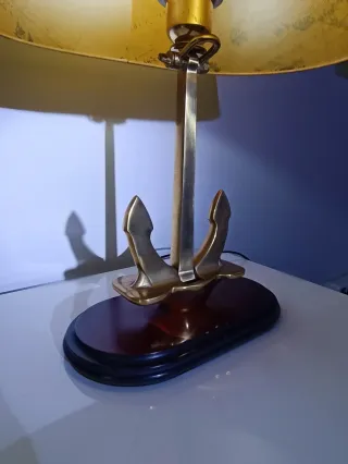 Lámpara Sobremesa Náutica Ancla laton Mapa Antiguo