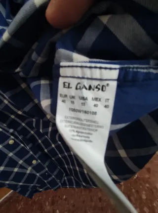 Camisa El Ganso cuadros azul y blanca